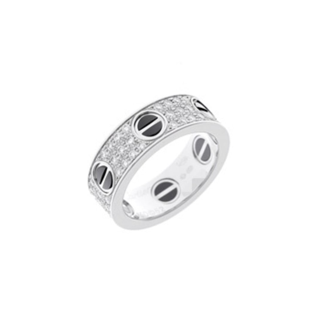 CARTIER Love Ring #52, April 2026 Repair Details, 1. Women's 18K White Gold (WG) Ceramic Ring, Grade: --- Catalog ---Category: SizeJP Size: 11.5US Size: 6Category: DesignType: Band ringGender: WomenMaterial: Ceramic, White gold (18K)Category: GeneralBrand: Cartier--- Item List ---Section: ConditionRan