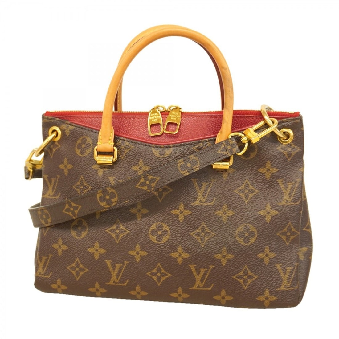 Louis Vuitton Monogram Pallas BB Handbag M41241 Brown Cerise 2-way bag for women: --- Catalog ---Category: SizeSize (HxWxD): 19cm x 26cm x 8cm / 7.48'' x 10.23'' x 3.14''Category: DesignType: HandbagColor: Brown, CeriseGender: WomenCategory: GeneralMPN: M41241Brand: Louis Vuitton--