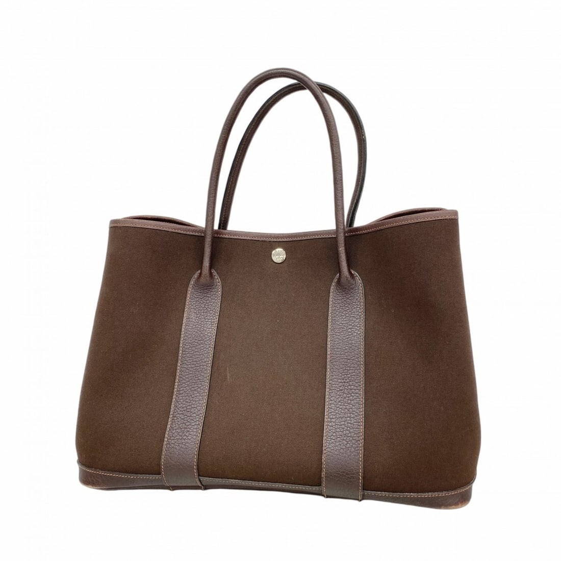 Hermes Garden PM Tote Bag, Toile Officier, Brown, ?H stamp, Women's.: --- Catalog ---Category: SizeSize (HxWxD): 26cm x 36.5cm x 18cm / 10.23'' x 14.37'' x 7.08''Category: DesignType: Tote bagColor: BrownGender: WomenMaterial: Toile officier Hardware Color: SilverCatego