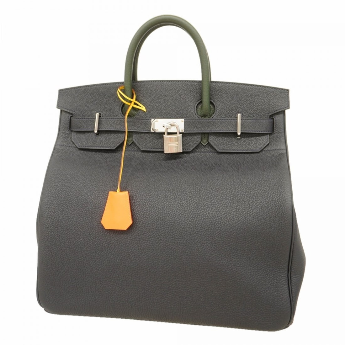 Hermes Handbag Haut à Courroies 40 Togo Caban Vert Foncé Jaune Naple Feu B Stamp Men's: --- Catalog ---Category: SizeSize (HxWxD): 41cm x 41cm x 23.5cm / 16.14'' x 16.14'' x 9.25''Category: DesignType: HandbagColor: NavyGender: MenMaterial: Togo leather Hardware Color: SilverCategory: Ge