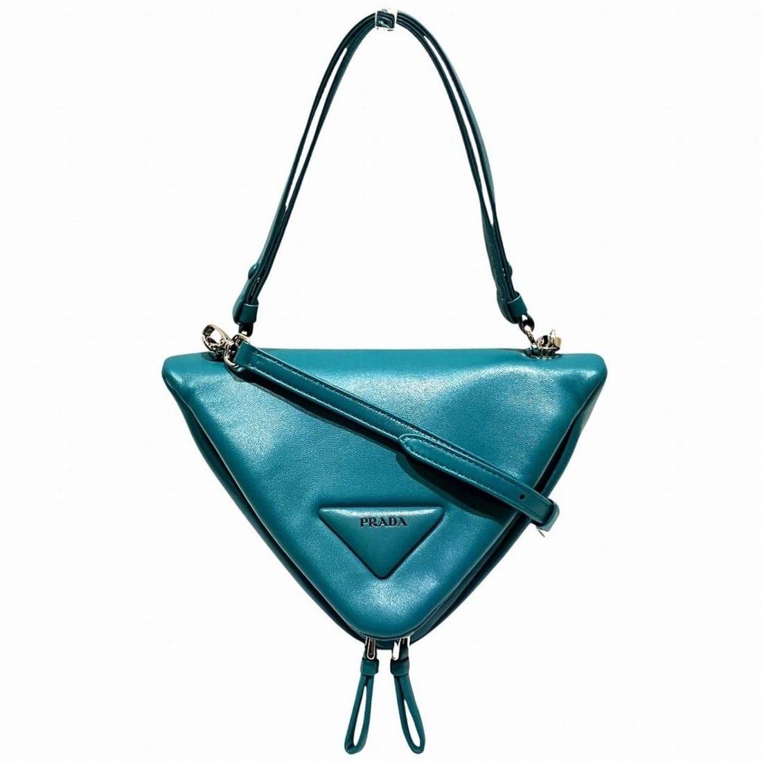 Prada Triangle Handbag, Padded Nappa Leather, 1BA315: --- Catalog ---Category: SizeSize (HxWxD): 15cm x 23.5cm x 10cm / 5.9'' x 9.25'' x 3.93''Strap Length: 110cm - 120cm / 43.3'' - 47.24''Handle Length: 40cm - 66cm / 15.74'' - 25.98''Category: DesignTyp