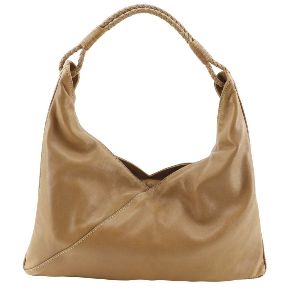 Bottega Veneta Hobo Shoulder Bag, Calfskin, Brown, A5 Size, Double Pocket, Women's: --- Catalog ---Category: SizeSize (HxWxD): 21cm x 39cm x 4cm / 8.26'' x 15.35'' x 1.57''Category: DesignType: Shoulder bagColor: BrownGender: WomenMaterial: Leather Category: GeneralBrand: Bottega Ven