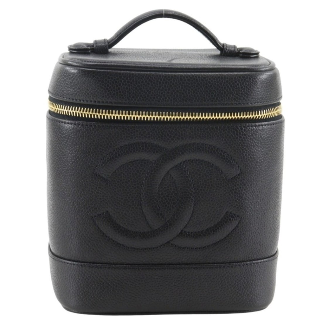 Chanel Coco Mark Vanity Handbag Pouch A01998 Caviar Leather Black COCO Women's: --- Catalog ---Category: SizeSize (HxWxD): 17cm x 15cm x 13cm / 6.69'' x 5.9'' x 5.11''Category: DesignType: Handbag, PouchColor: BlackGender: WomenMaterial: Grained Calfskin Category: GeneralMPN: A01