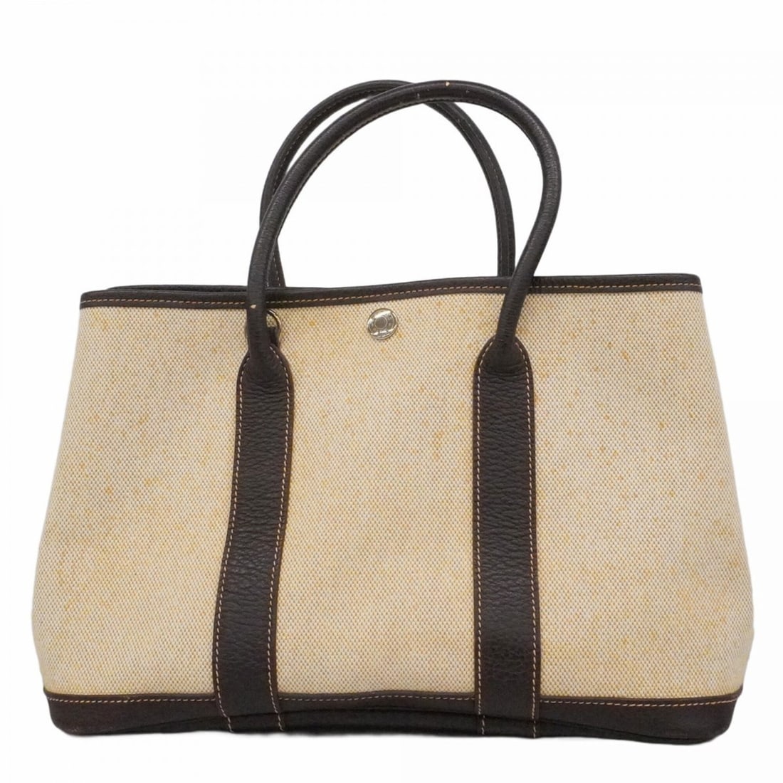 Hermes Garden TPM Tote Bag, Toile H Brown, ?I stamp, Women's.: --- Catalog ---Category: SizeSize (HxWxD): 20cm x 30cm x 13cm / 7.87'' x 11.81'' x 5.11''Category: DesignType: Tote bagColor: BrownGender: WomenMaterial: Toile H Hardware Color: SilverCategory: Genera