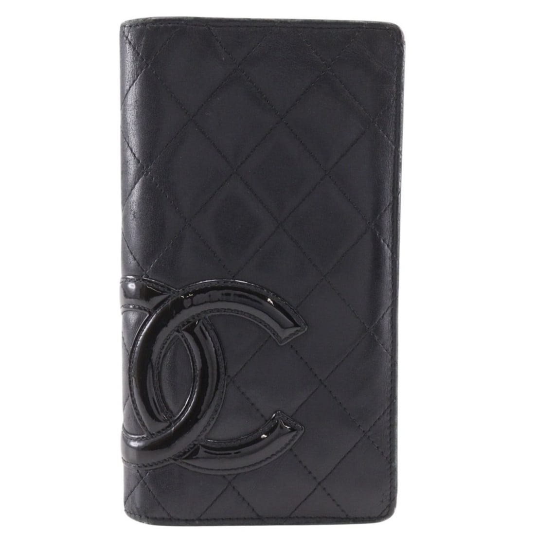 Chanel Cambon Line Bi-fold Long Wallet A26717 Calfskin Black Open line Women's (1 of 19)