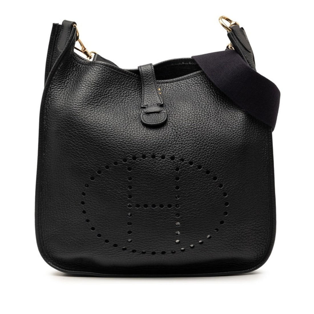 Hermes Evelyne PM Crossbody Shoulder Bag 2003 Black Gold Hardware Togo Leather Women's HERMES: --- Catalog ---Category: SizeSize (HxWxD): 30cm x 29cm x 10cm / 11.81'' x 11.41'' x 3.93''Category: DesignType: Shoulder bagColor: BlackGender: WomenMaterial: Togo leather Hardware Color: GoldCategory