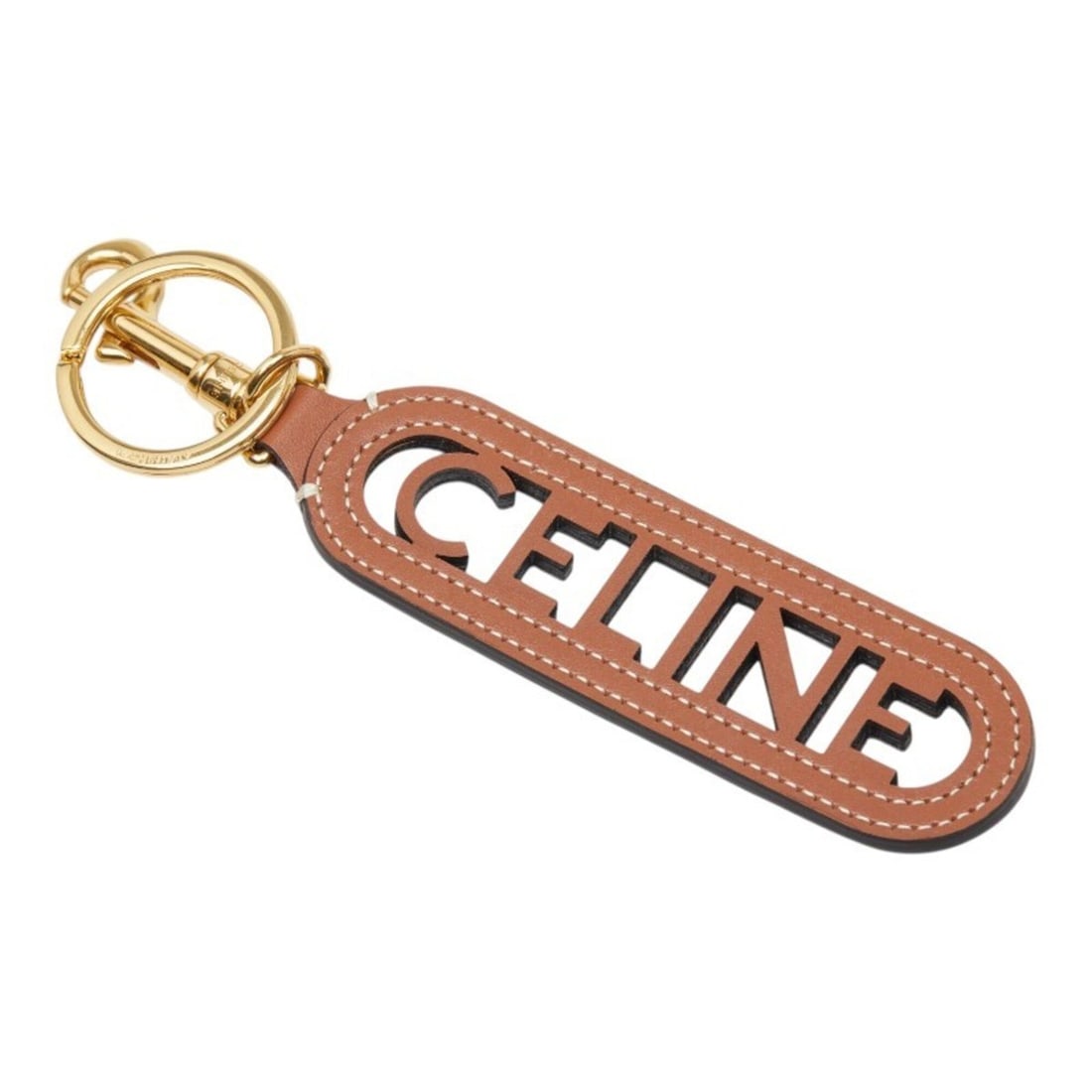 Celine Perforated Keyring Keychain Charm 49I733DSD.04LU Brown Gold Smooth Calfskin Women's CELINE: --- Catalog ---Category: SizeSize (HxWxD): 11cm x 3cm / 4.33'' x 1.18''Category: DesignType: KeyringColor: Brown, GoldGender: WomenMaterial: LeatherLeather/Fur Type: CalfskinCategory: GeneralBrand: Ce