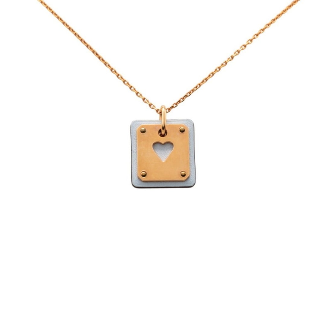 Hermes As de Coeur PM Necklace, Gold Multicolor Plated, Veau Swift Leather, Women's: --- Catalog ---Category: SizePendant Size: 21.6mm x 19.6mm / 0.85'' x 0.77''Category: DesignColor: Gold, Multi-colorGender: WomenMaterial: Gold platingNecklace Type: NecklaceCategory: GeneralBrand: He