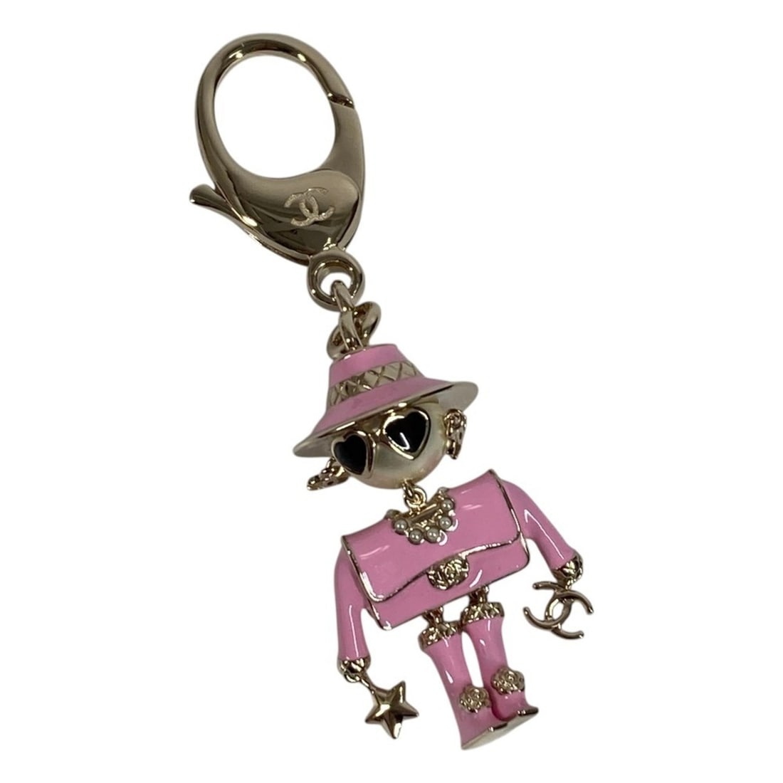 CHANEL B25B Gabrielle Chanel Doll CC Coco Mark Logo Faux Pearl Heart Star Accessory Bag Charm (1 of 15)