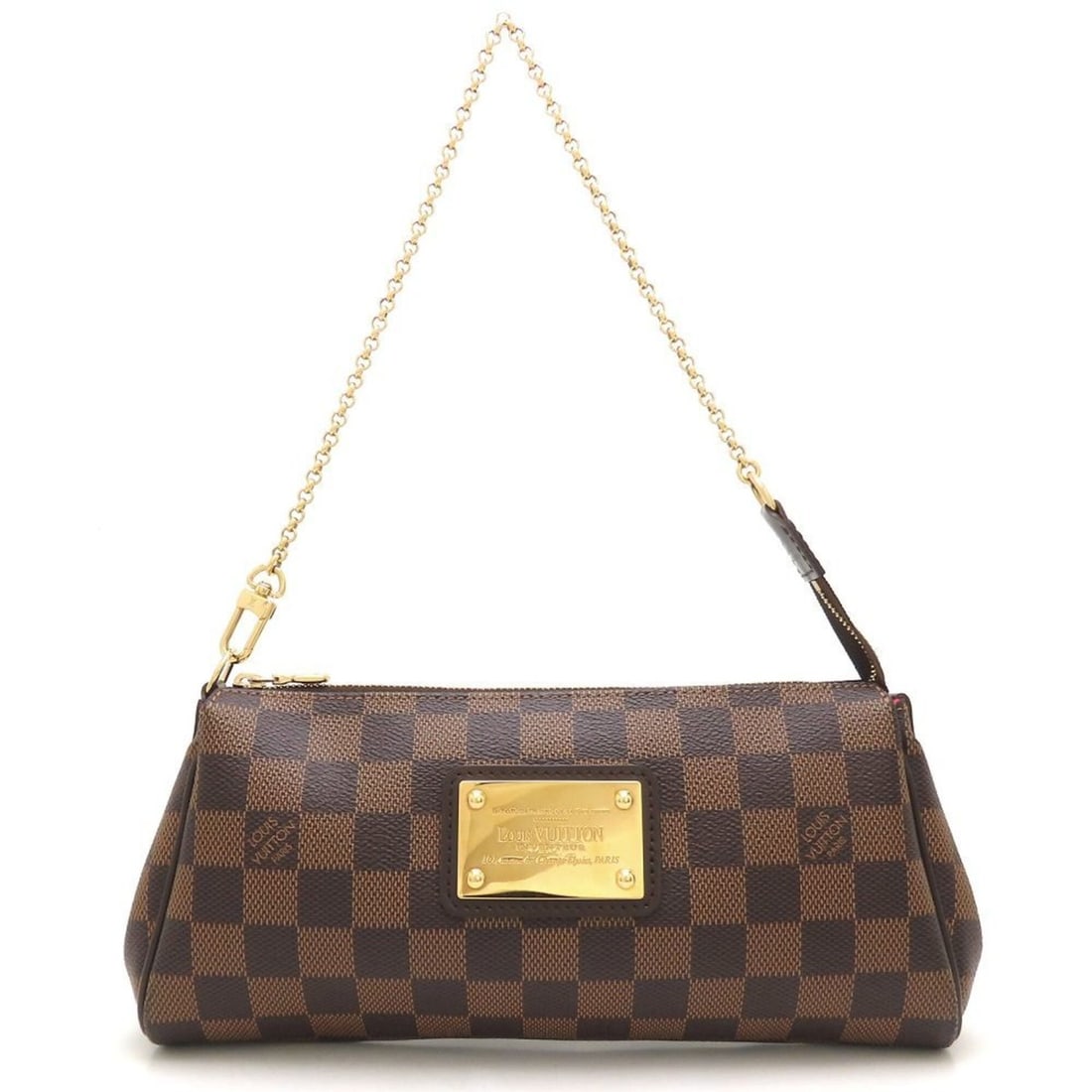 LOUIS VUITTON Damier Eva N55213 Handbag, Ebene, Women's, 353243: --- Catalog ---Category: SizeSize (HxWxD): 12cm x 25cm x 4.5cm / 4.72'' x 9.84'' x 1.77''Category: DesignType: HandbagColor: EbeneGender: WomenClosure: ZipperMaterial: Damier Canvas Category: GeneralL