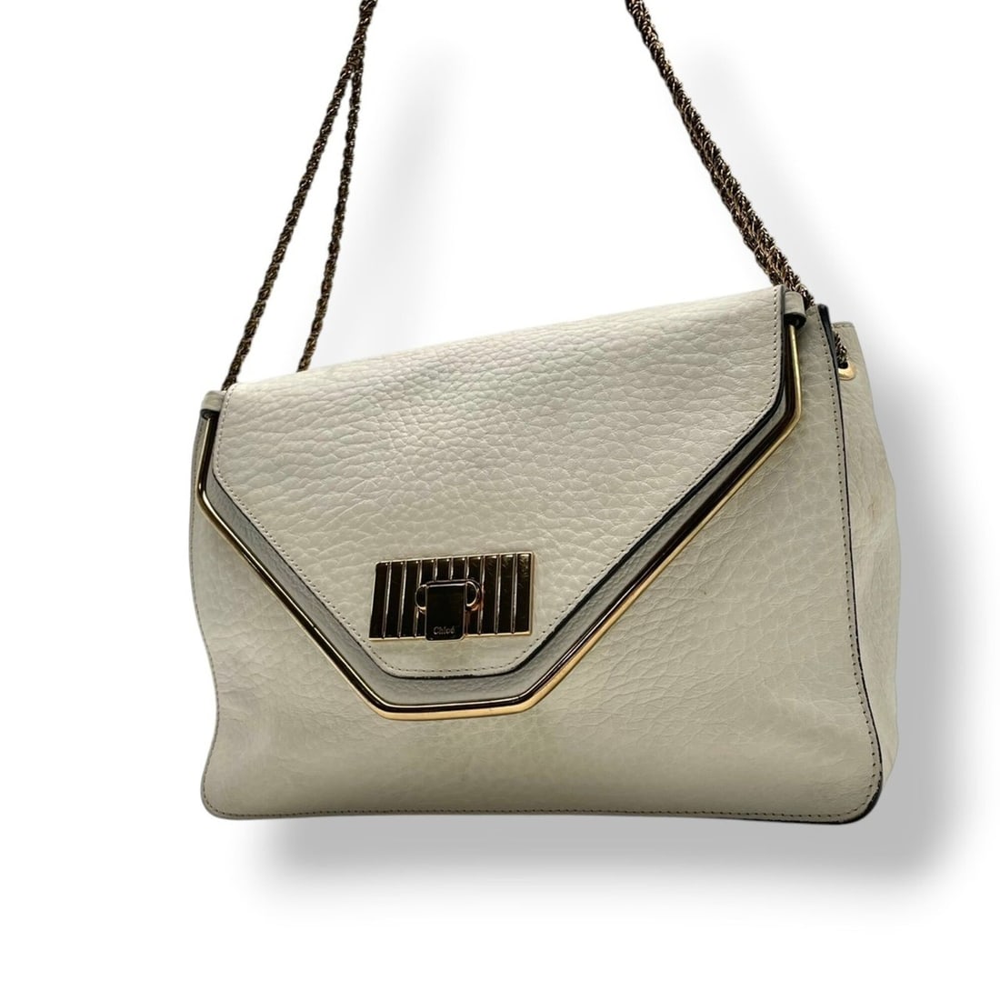 Chloé Chloe shoulder bag/handbag, leather, white, fringe, tassel, women's, S15: --- Catalog ---Category: SizeSize (HxWxD): 22cm x 27cm x 13cm / 8.66'' x 10.62'' x 5.11''Category: DesignType: Handbag, Shoulder bagColor: WhiteGender: WomenMaterial: Leather Category: GeneralBrand: C