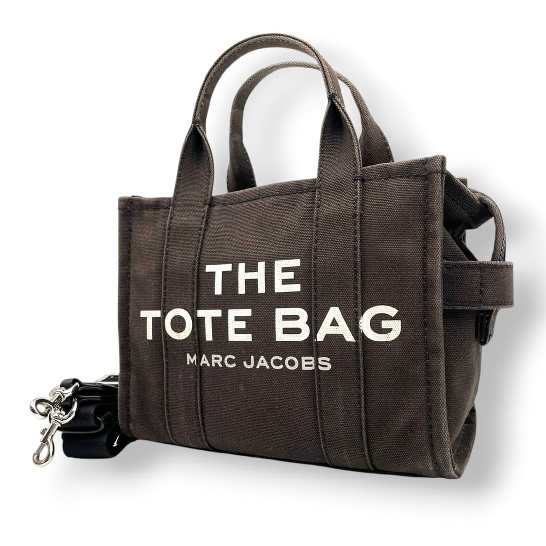 Marc Jacobs THE TOTE BAG Canvas Brown Black Shoulder Bag Handbag Women's S75 (1 of 20)