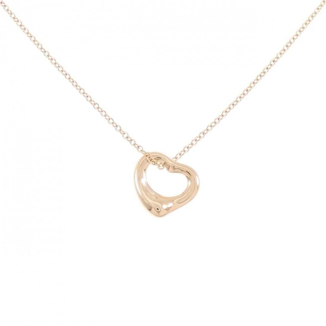 Tiffany Open Heart Necklace: --- Catalog ---Category: SizePendant Size: 10.3mm x 10.9mm / 0.4'' x 0.42''Neck Circumference: 40 cm / 15.74''Category: DesignGender: WomenMaterial: Pink gold (18K)Pendant Type: PendantNecklace Type: 