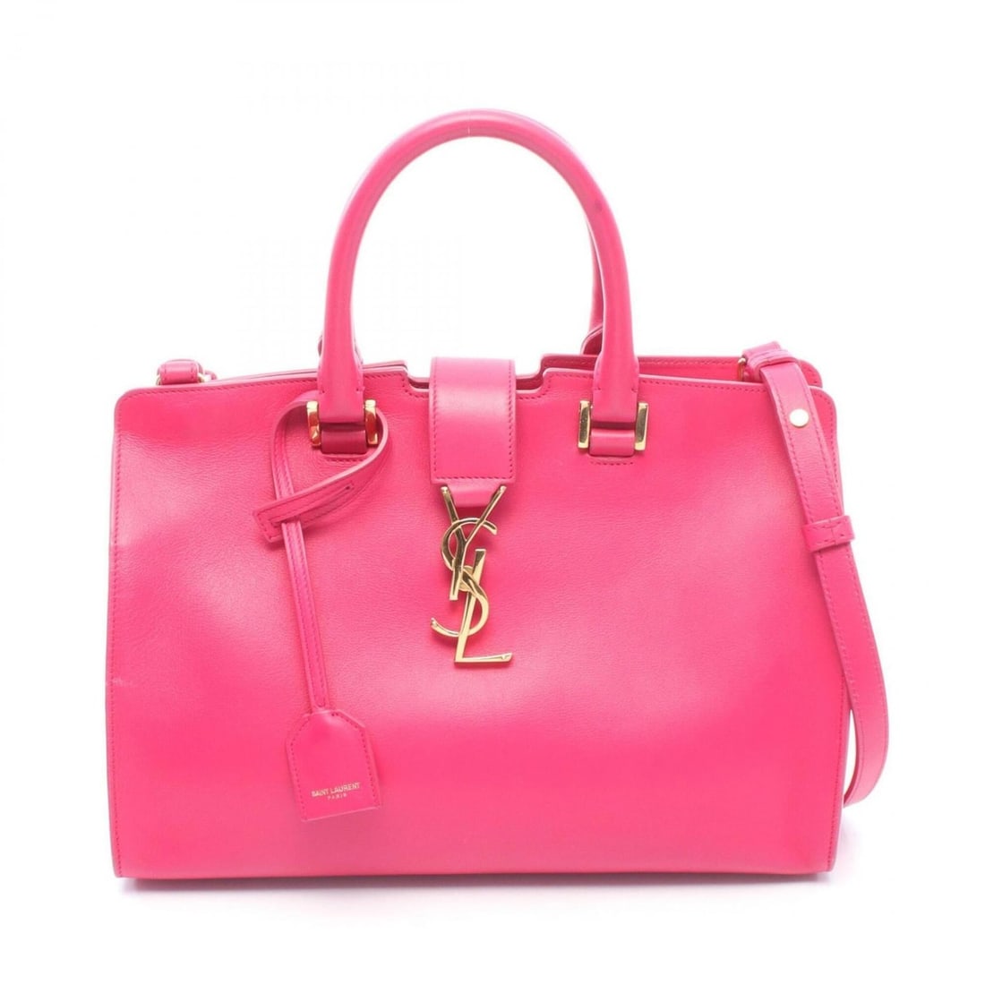 Yves Saint Laurent Baby Cabas YSL Line 2-Way Handbag Leather Women's Pink 424868 (1 of 13)