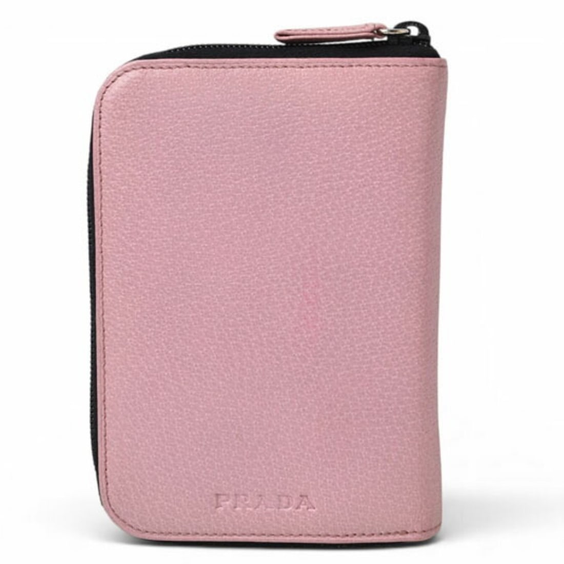 Prada notebook cover, round leather, pink, Bible size, women's.: --- Catalog ---Category: DesignSize: Bible sizeColor: PinkGender: WomenMaterial: Leather Category: GeneralBrand: PradaCountry of Origin: ItalyCategory: Physical PropertiesSize (HxWxD): 15.5cm x 10.8cm