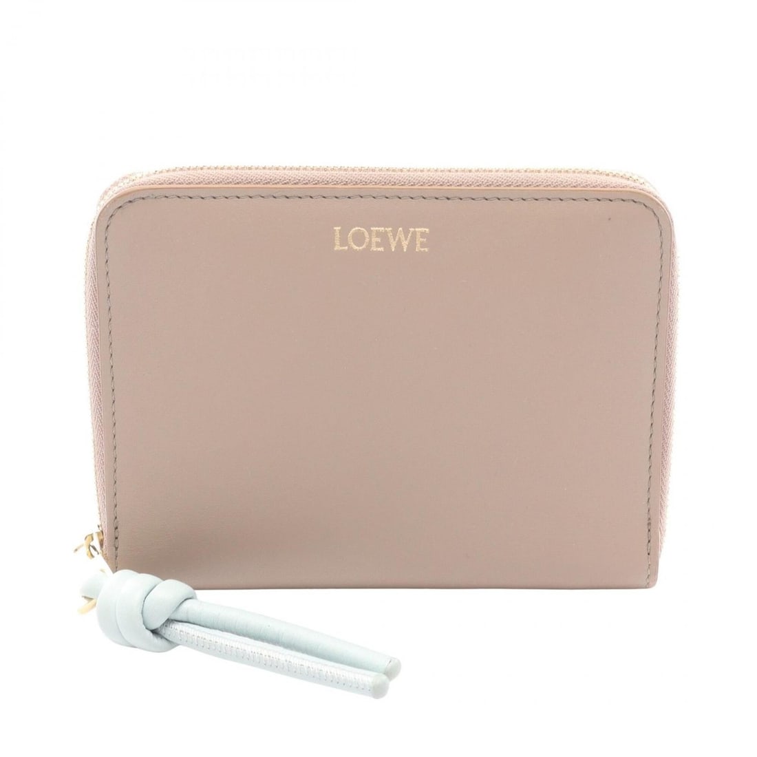 Loewe Knot Compact Round Wallet, Leather, Women's, Beige/Blue, CEM1CWZX01: --- Catalog ---Category: SizeSize (HxWxD): 9.5cm x 12cm x 1.5cm / 3.74'' x 4.72'' x 0.59''Category: DesignType: Wallet (bi-fold)Color: Beige, BlueGender: WomenMaterial: Leather Category: GeneralMPN: C