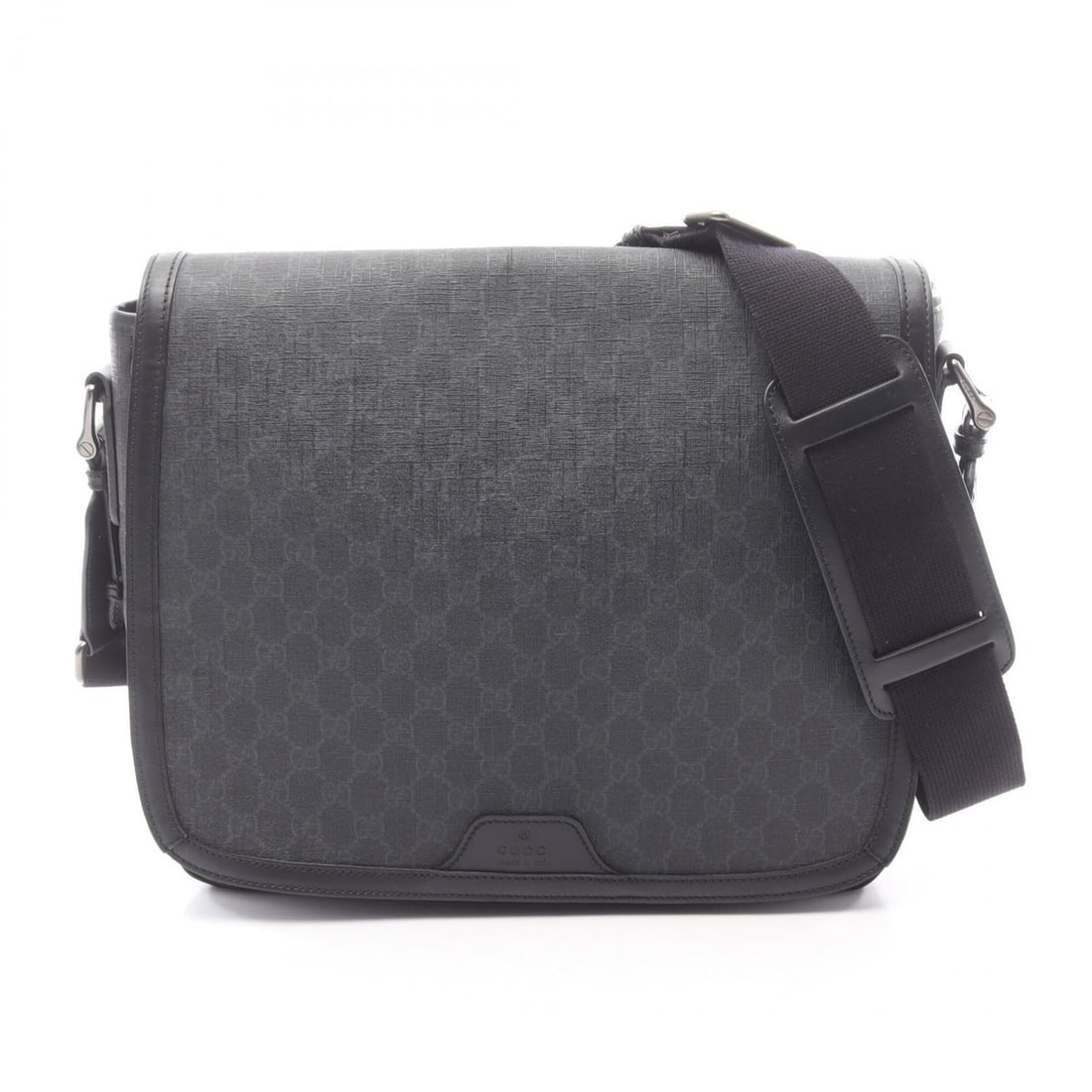 Gucci GG Supreme Shoulder Bag/Handbag, Coated Canvas and Leather, Men's, Black, 322068: --- Catalog ---Category: SizeSize (HxWxD): 32cm x 34cm x 10cm / 12.59'' x 13.38'' x 3.93''Category: DesignType: Handbag, Shoulder bagColor: BlackGender: MenMaterial: Leather , Canvas Category: General