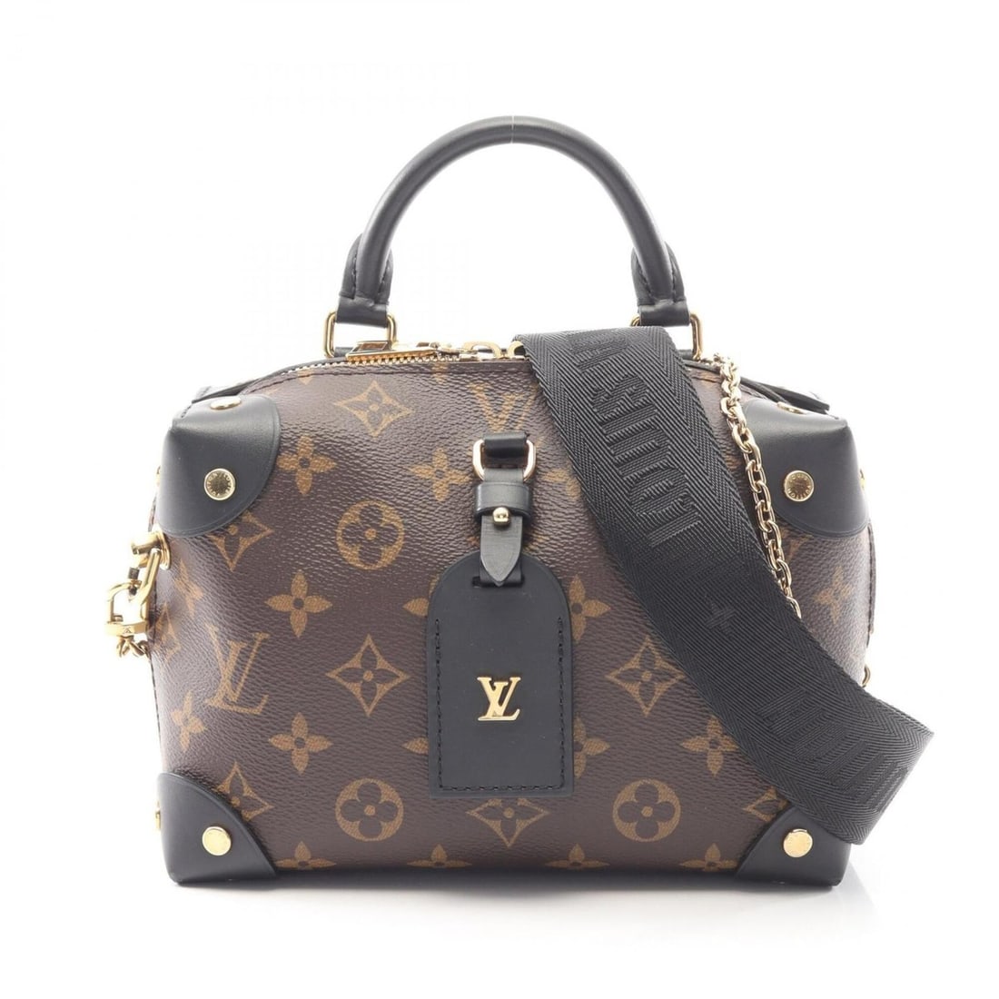 Louis Vuitton Petite Malle Souple 2-Way Handbag, Coated Canvas and Leather, Monogram Pattern,: --- Catalog ---Category: SizeSize (HxWxD): 14cm x 20cm x 7cm / 5.51'' x 7.87'' x 2.75''Category: DesignType: HandbagColor: Black, Brown, MonogramGender: WomenMaterial: Coated canvas , Leather Category