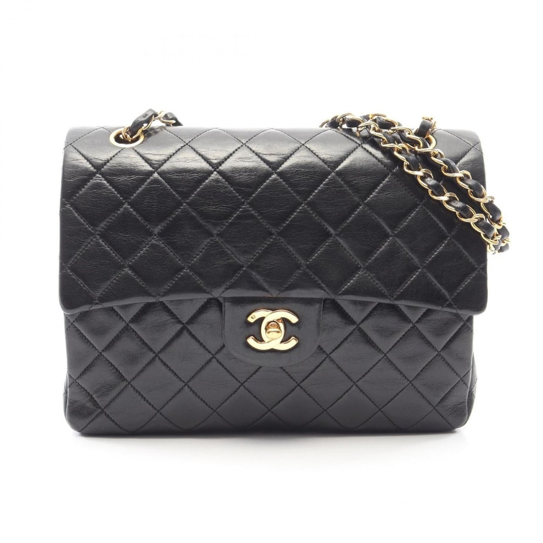 Chanel Matelassé Double Flap Shoulder Bag/Handbag, Lambskin Leather, Women's, Black: --- Catalog ---Category: SizeSize (HxWxD): 18cm x 25cm x 6.5cm / 7.08'' x 9.84'' x 2.55''Category: DesignType: Handbag, Shoulder bagColor: BlackGender: WomenMaterial: Leather Leather/Fur Type: Lambski