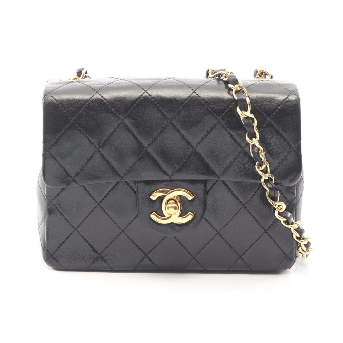 Chanel Mini Matelassé Shoulder Bag/Handbag, Lambskin Leather, Women's, Black: --- Catalog ---Category: SizeSize (HxWxD): 13cm x 17cm x 6cm / 5.11'' x 6.69'' x 2.36''Category: DesignType: Handbag, Shoulder bagColor: BlackGender: WomenMaterial: Leather Leather/Fur Type: LambskinC
