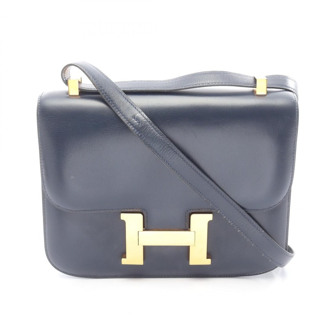 Hermes Constance 23 Shoulder Bag/Handbag, Calfskin (Cowhide), Box Calf Leather, Women's, Navy: --- Catalog ---Category: SizeSize (HxWxD): 17.5cm x 23cm x 4cm / 6.88'' x 9.05'' x 1.57''Category: DesignType: Handbag, Shoulder bagColor: NavyGender: WomenMaterial: Box calf leather Category: General