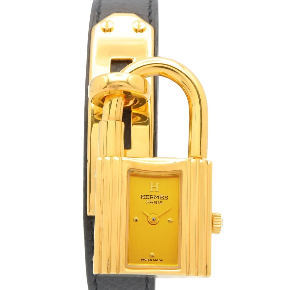 Hermes Kelly Watch, Gold Plated (GP), Leather Strap, Ladies' Champagne Color, KE1.201: --- Catalog ---Category: SizeWrist Size: 16cm / 6.29''Case Diameter: 20mm / 0.79''Category: DesignType: WristwatchGender: WomenColor (Dial): Champagne, GoldMaterial (Band): LeatherMaterial (Case): Gol