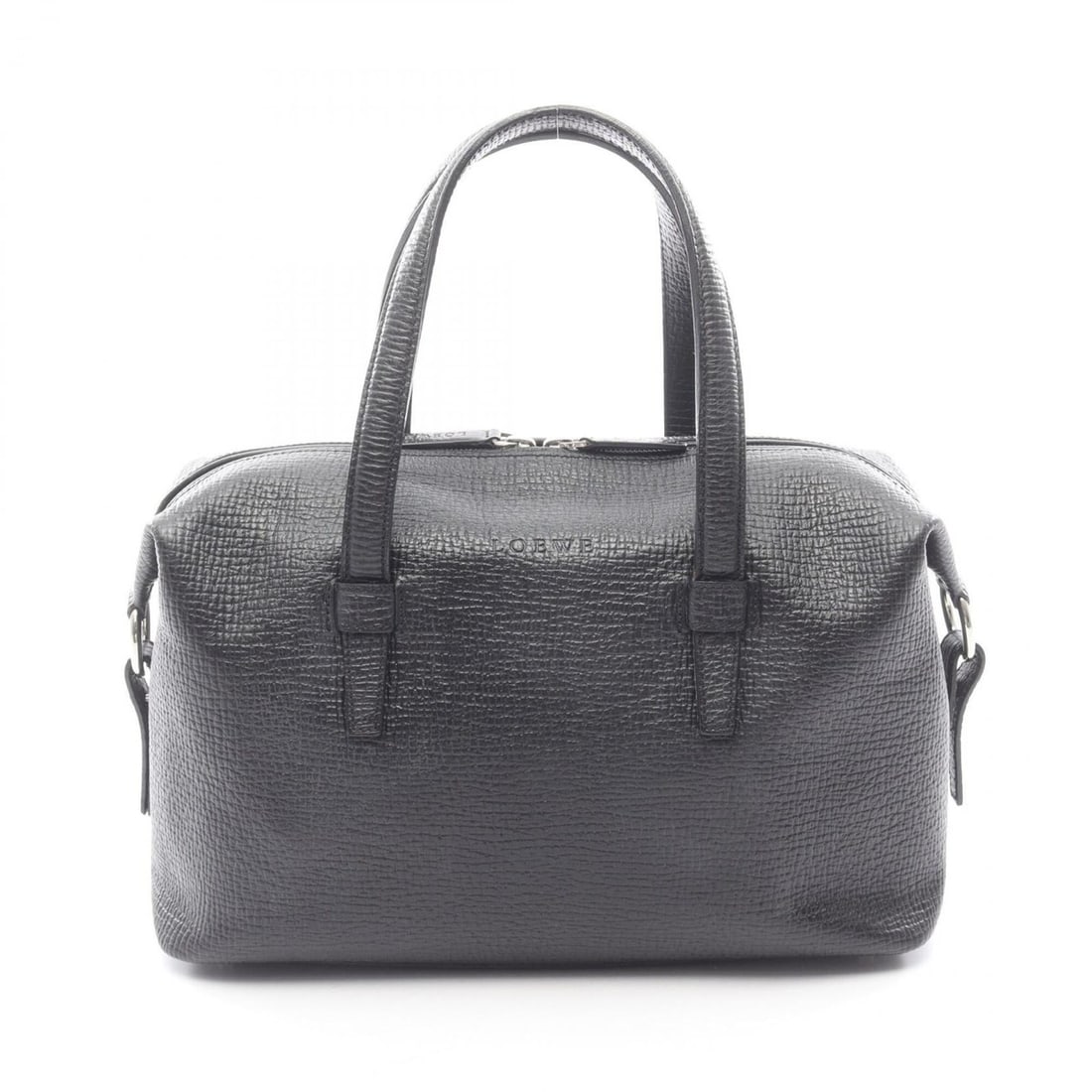 Loewe Mini Boston Handbag, Leather, Women's, Black: --- Catalog ---Category: SizeSize (HxWxD): 18cm x 28cm x 10cm / 7.08'' x 11.02'' x 3.93''Category: DesignType: HandbagColor: BlackGender: WomenMaterial: Leather Category: GeneralBrand: Loewe--- Item L
