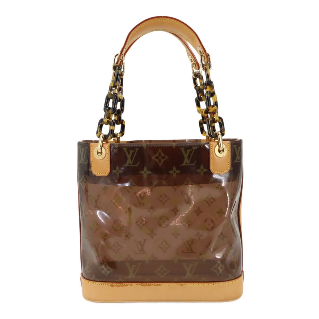 Louis Vuitton LOUIS VUITTON Monogram Vinyl Cabas Ambre PM Tote Handbag Leather Brown M92502: --- Catalog ---Category: SizeSize (HxWxD): 23.5cm x 23cm x 10.5cm / 9.25'' x 9.05'' x 4.13''Category: DesignType: Handbag, Tote bagColor: Brown, Monogram VinylGender: WomenMaterial: Vinyl , Leather Ca