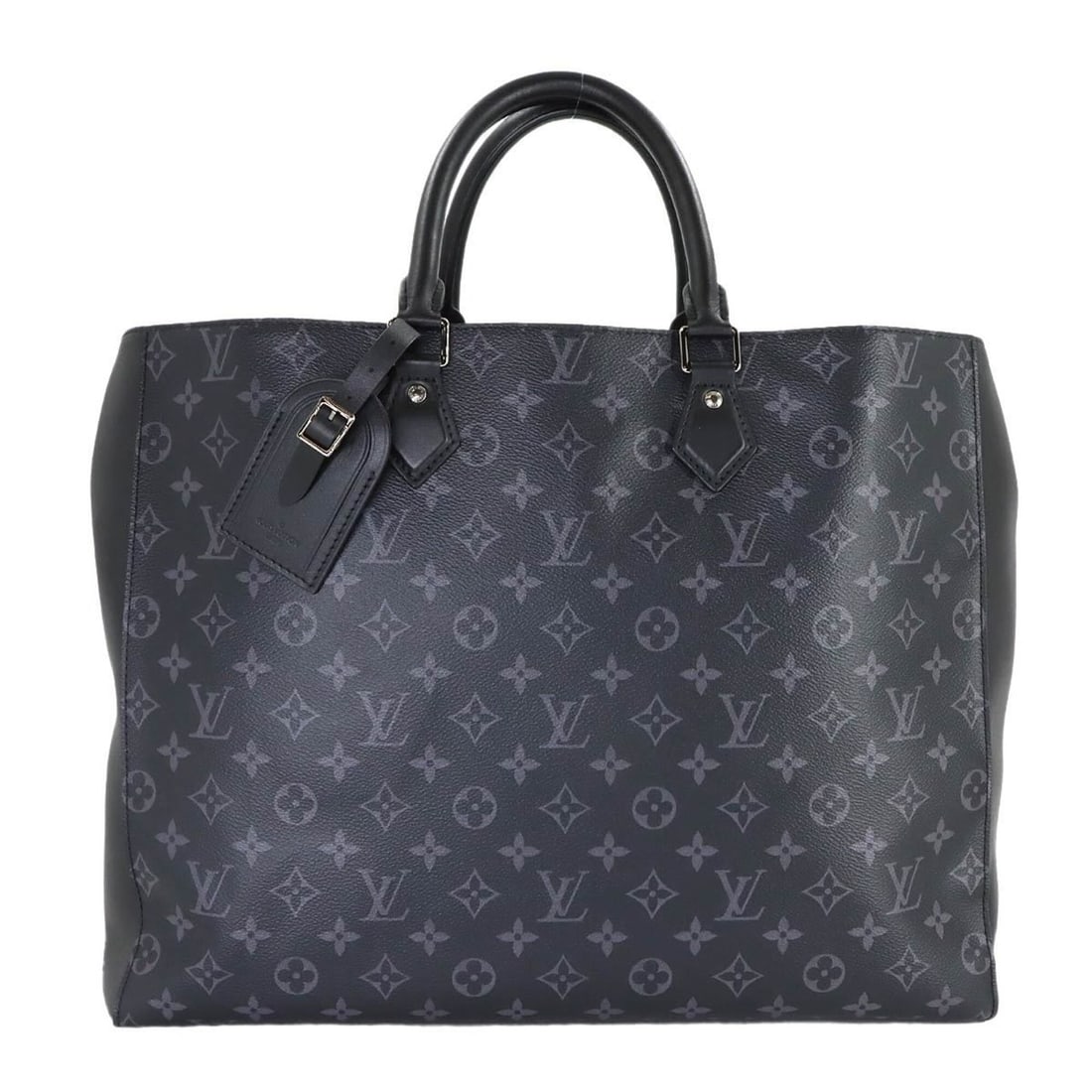 Louis Vuitton Monogram Eclipse Grand Sac Tote Handbag, Black, M44733, Silver Hardware, RFID Blocking: --- Catalog ---Category: SizeSize (HxWxD): 33cm x 41.5cm x 14.5cm / 12.99'' x 16.33'' x 5.7''Category: DesignType: Handbag, Pouch, Tote bagColor: Black, Monogram EclipseGender: MenMaterial: Monogram E