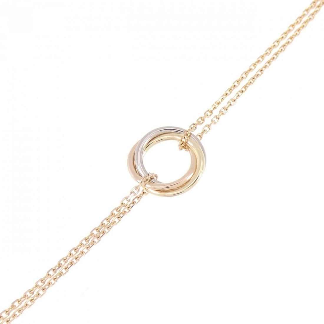Cartier Trinity Bracelet: --- Catalog ---Category: SizeLength: 13cm - 15cm / 5.11'' - 5.9''Category: DesignType: Charm braceletColor: Pink gold, White gold, Yellow goldGender: WomenMaterial: Pink gold (18K), White gold (18K), 