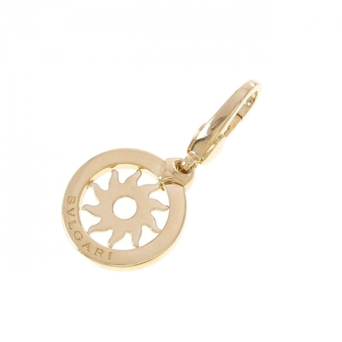 Bvlgari Tondo Sun Charm: --- Catalog ---Category: SizeSize (HxWxD): 29.20mm x 14.40mm / 1.15'' x 0.57''Category: DesignType: Handbag charmGender: WomenMaterial: Yellow gold (18K)Category: GeneralBrand: Bvlgari--- Item List --