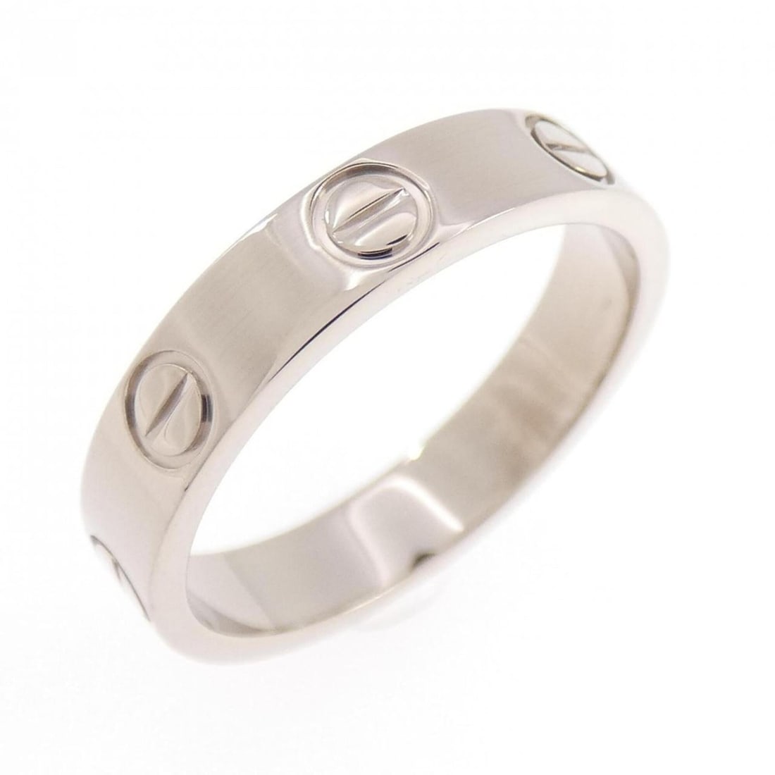 Cartier Mini Love Ring: --- Catalog ---Category: SizeJP Size: 9US Size: 5Category: DesignType: Band ringColor: White goldGender: WomenMaterial: White gold (18K)Category: GeneralMPN: B4085100Brand: Cartier--- Item List ---Sec