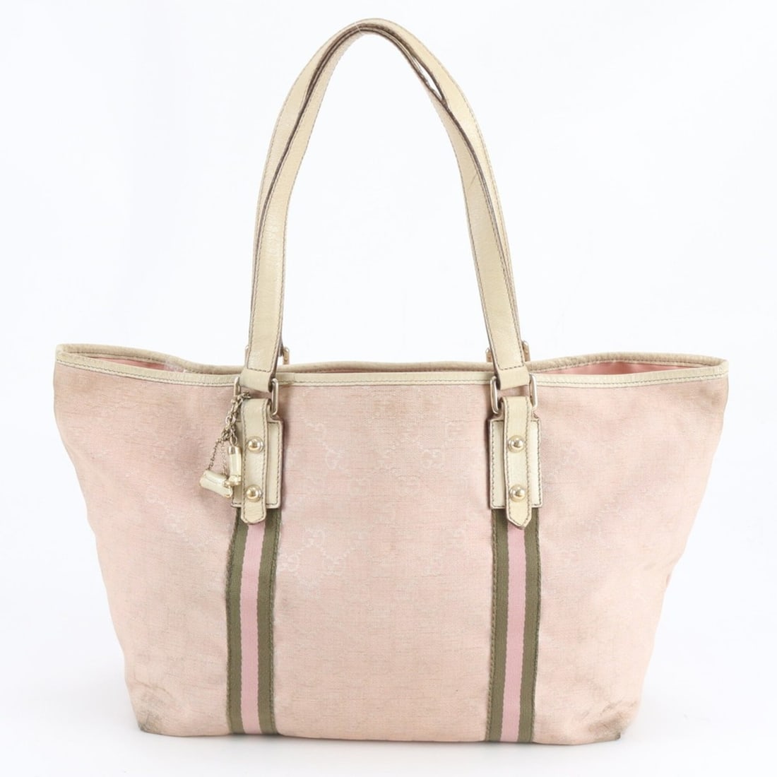 Gucci GG Canvas Sherry Line Tote Bag with Charm, 139260, Leather, Handbag, Shoulder Bag, Women's.: --- Catalog ---Category: SizeSize (HxWxD): 26cm x 32cm x 16cm / 10.23'' x 12.59'' x 6.29''Category: DesignType: Handbag, Tote bagColor: PinkGender: WomenMaterial: Leather , Canvas Category: GeneralMPN