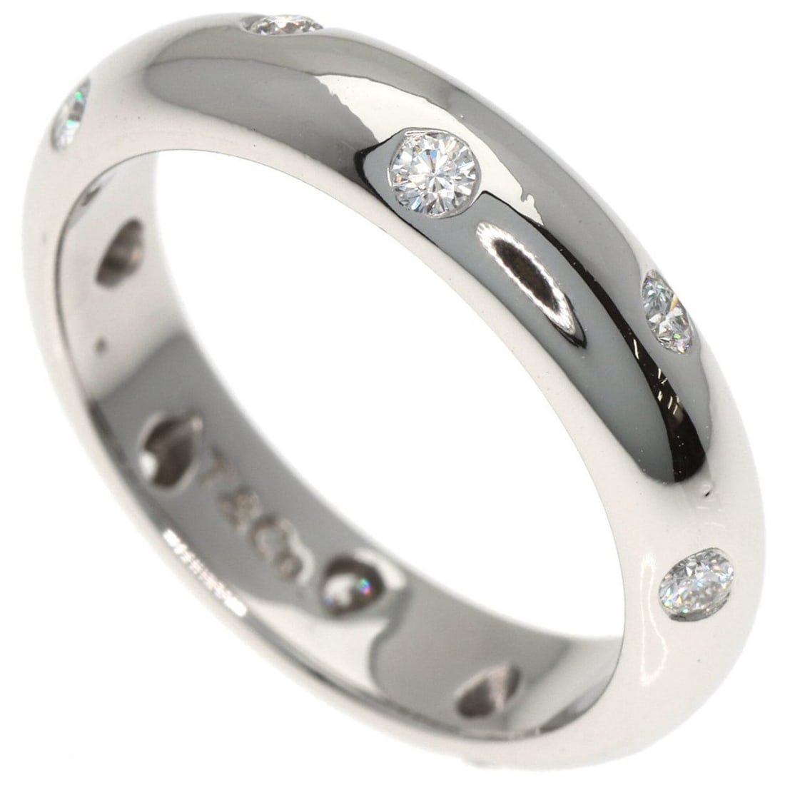 Tiffany & Co. Dots Diamond Ring in Platinum PT950 for Women: --- Catalog ---Category: SizeJP Size: 10US Size: 5.5Category: DesignType: Band ringColor: SilverGender: WomenMaterial: Platinum 950Category: GeneralBrand: Tiffany--- Item List ---Section: ConditionRan
