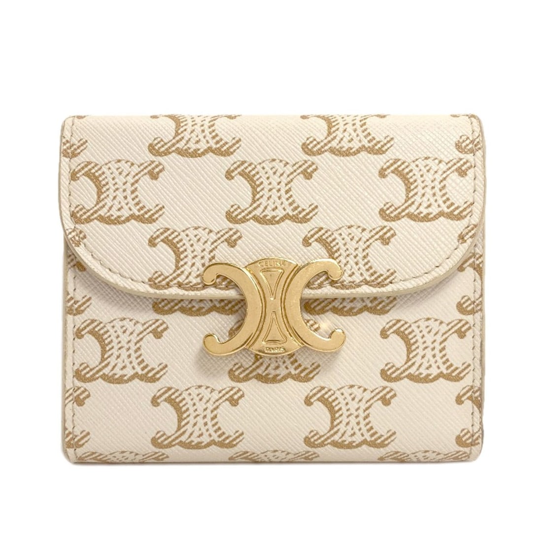 Celine Triomphe Flap Tri-fold Bi-fold Wallet PVC Women's CELINE: --- Catalog ---Category: SizeSize (HxWxD): 9cm x 10.5cm x 2.5cm / 3.54'' x 4.13'' x 0.98''Category: DesignType: Wallet (bi-fold)Color: WhiteGender: WomenMaterial: PVC Category: GeneralBrand: Celine---