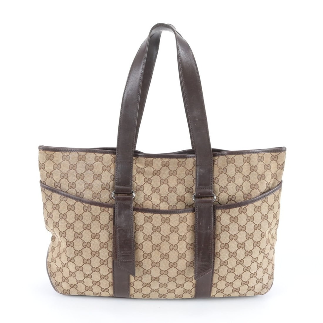 Gucci GG Canvas 153238 Leather Tote Bag, Handbag, Shoulder Brown, Men's: --- Catalog ---Category: SizeSize (HxWxD): 29cm x 40cm x 9cm / 11.41'' x 15.74'' x 3.54''Category: DesignType: Handbag, Tote bagColor: BrownGender: MenMaterial: Leather , Canvas Category: GeneralMPN: 