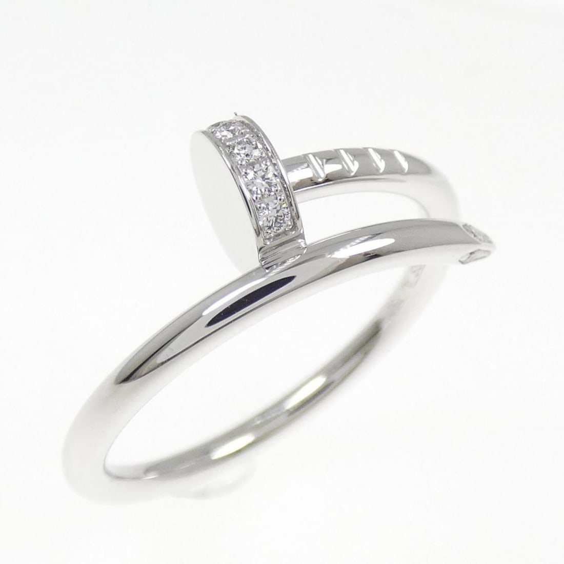 Cartier Juste un Clou Small Ring: --- Catalog ---Category: SizeUS Size: 6.5Brand Size: 52Category: DesignType: Band ringGender: WomenMaterial: White gold (18K)Category: GeneralBrand: Cartier--- Item List ---Section: ConditionRanking: 