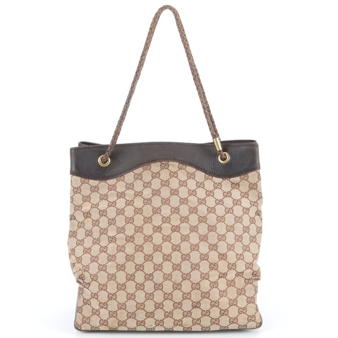 Gucci GG Canvas 109141 Leather Tote Bag, Handbag, Shoulder Brown, Women's: --- Catalog ---Category: SizeSize (HxWxD): 32cm x 32cm x 15cm / 12.59'' x 12.59'' x 5.9''Category: DesignType: Handbag, Tote bagColor: Beige, BrownGender: WomenMaterial: Leather , Canvas Category: Gen