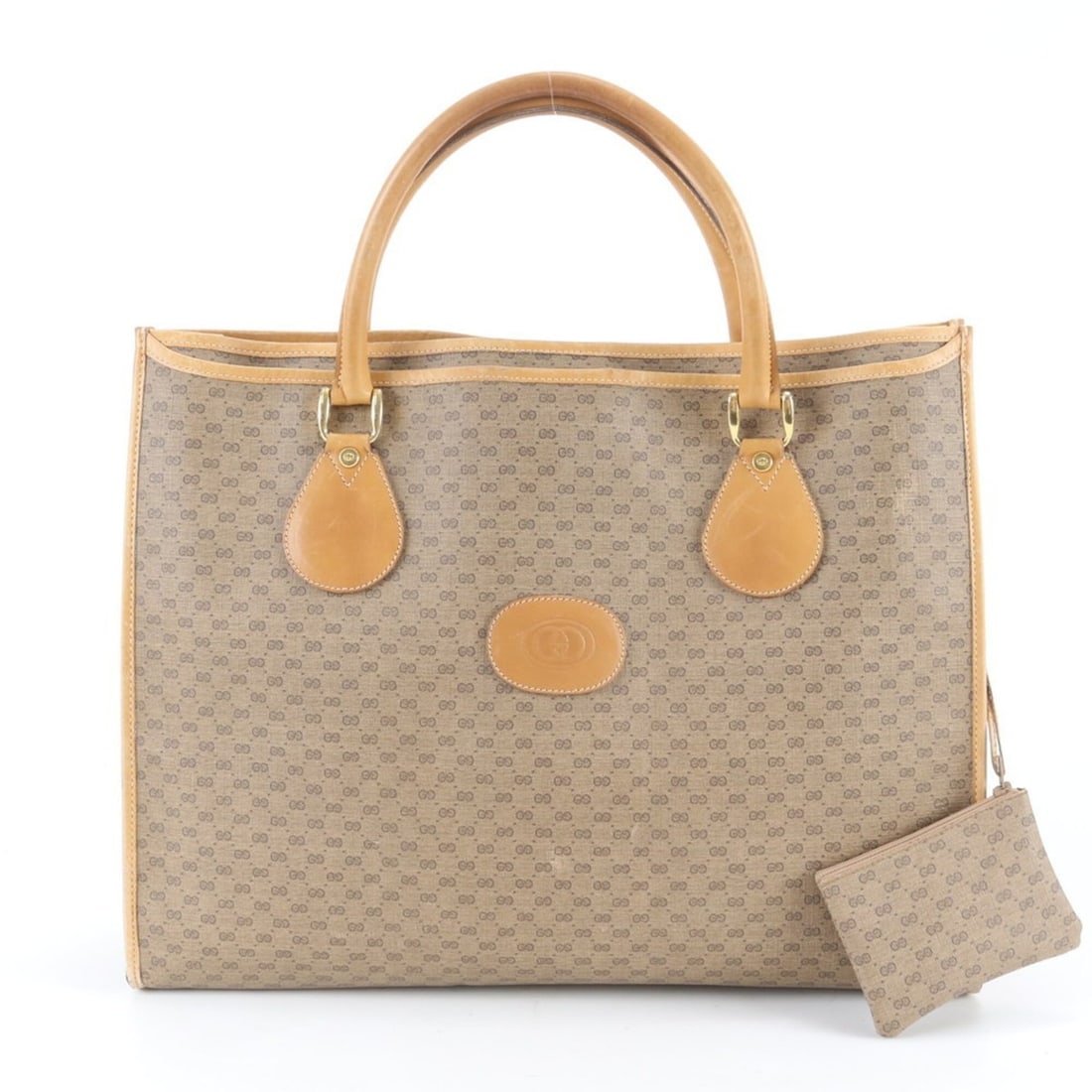 Vintage Old Gucci Micro GG Leather Tote Bag, Handbag, Shoulder Beige, Women's: --- Catalog ---Category: SizeSize (HxWxD): 34cm x 44cm x 9cm / 13.38'' x 17.32'' x 3.54''Category: DesignType: Handbag, Pouch, Tote bagColor: BeigeGender: WomenMaterial: Leather , Coated canvas Catego
