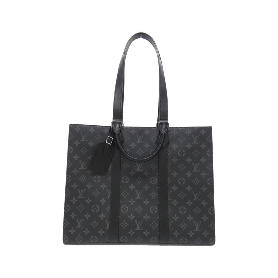 Louis Vuitton Monogram Eclipse Sac Plat 24H M47059 Handbag: --- Catalog ---Category: SizeSize (HxWxD): 33cm x 41cm x 14cm / 12.99'' x 16.14'' x 5.51''Category: DesignType: HandbagColor: BlackGender: WomenMaterial: Coated canvas , Leather Leather/Fur Type: Calf
