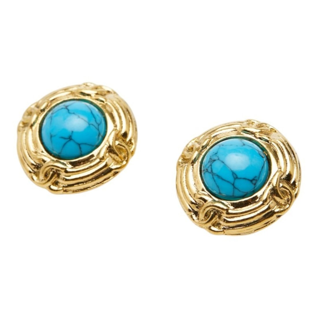 Chanel Coco Mark Turquoise Earrings Metal Women's CHANEL (1 of 17)