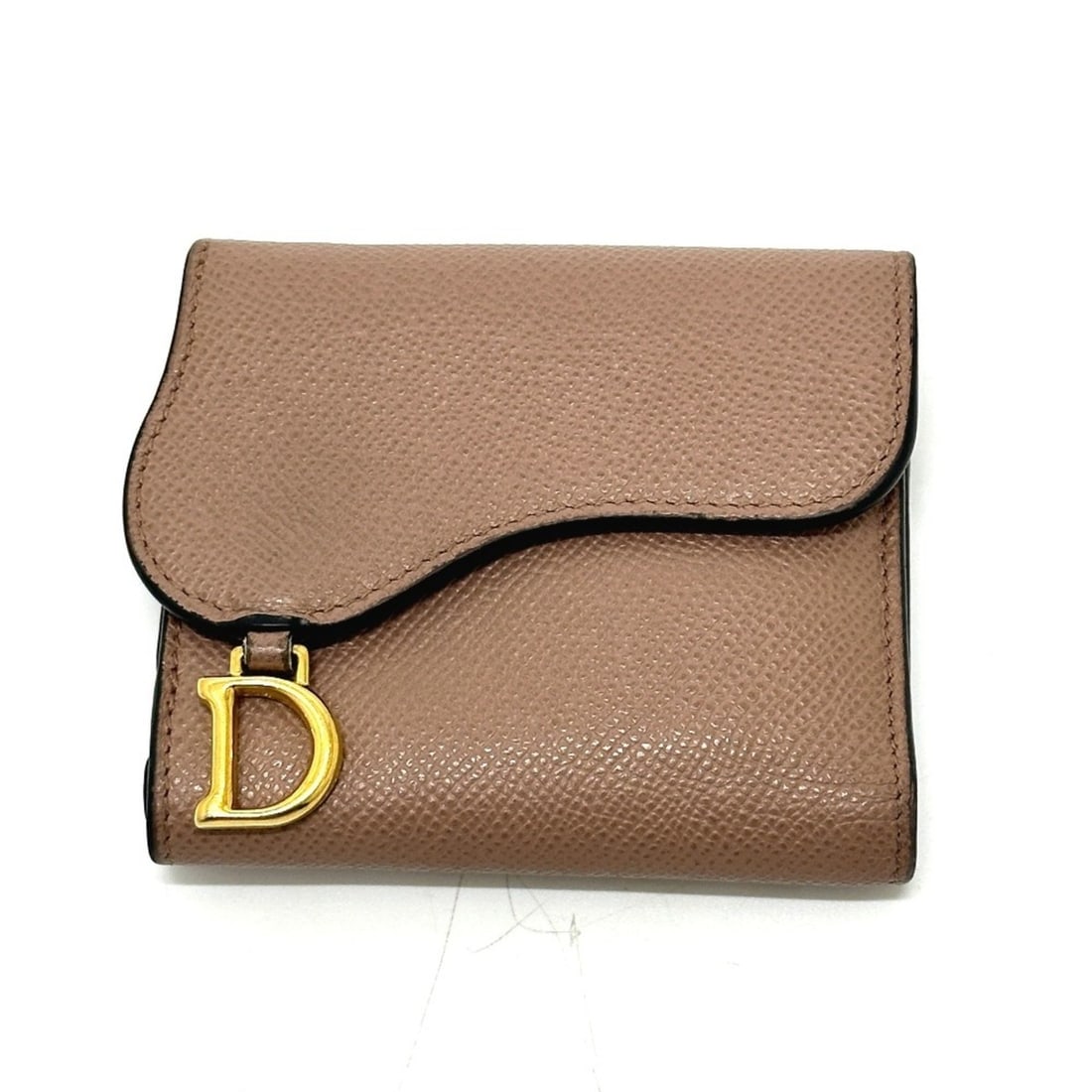 Christian Dior Dior S5653CCEH Saddle Compact Wallet, Tri-fold Leather Women's, Beige (1 of 14)