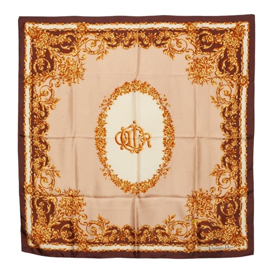 Christian Dior Dior floral motif scarf muffler, beige silk, women's.: --- Catalog ---Category: SizeSize (LxW): 87cm x 84cm / 34.25'' x 33.07''Category: DesignType: ScarfColor: BeigeGender: WomenMaterial: Silk Category: GeneralBrand: Christian Dior--- Item List ---Sectio