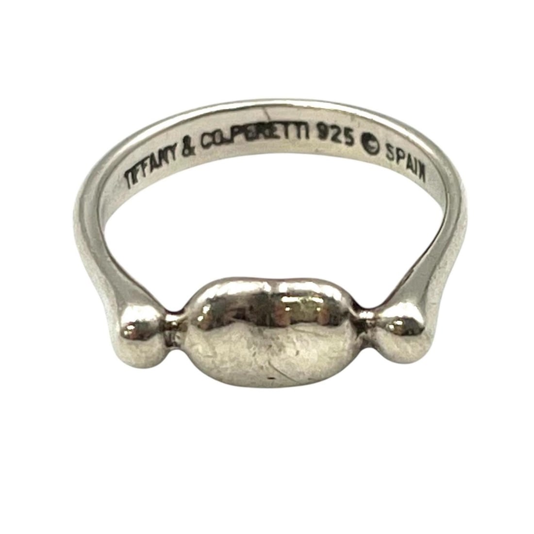 Tiffany & Co. Elsa Peretti Bean Design Ring, Sterling Silver 925, Women's: --- Catalog ---Category: SizeJP Size: 9US Size: 5Category: DesignType: Band ringColor: SilverGender: WomenMaterial: Silver 925Category: GeneralBrand: Tiffany--- Item List ---Section: ConditionRanking: