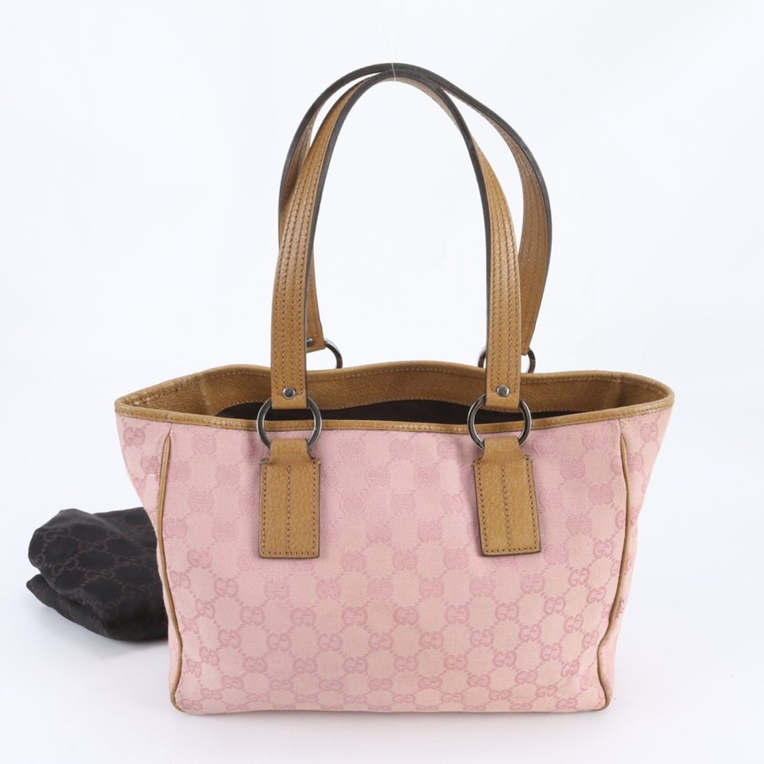 Gucci GG Canvas 113019 Leather Tote Bag, Handbag, Shoulder Women's: --- Catalog ---Category: SizeSize (HxWxD): 24cm x 30cm x 10cm / 9.44'' x 11.81'' x 3.93''Handle Length: 44cm / 17.32''Category: DesignType: Handbag, Tote bagColor: Brown, PinkGender: WomenMaterial: Le
