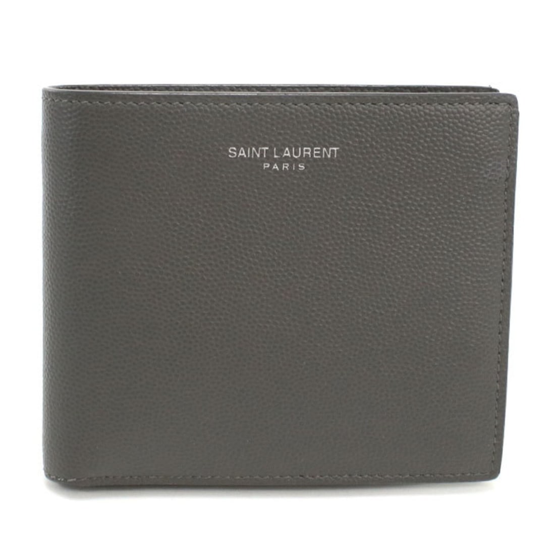 SAINT LAURENT Saint Laurent Bi-fold Wallet 396303 East West Men's Gray: --- Catalog ---Category: SizeSize (HxWxD): 9.5cm x 11cm x 2cm / 3.74'' x 4.33'' x 0.78''Category: DesignType: Wallet (bi-fold)Color: GrayGender: MenMaterial: Leather Leather/Fur Type: CalfskinCategory