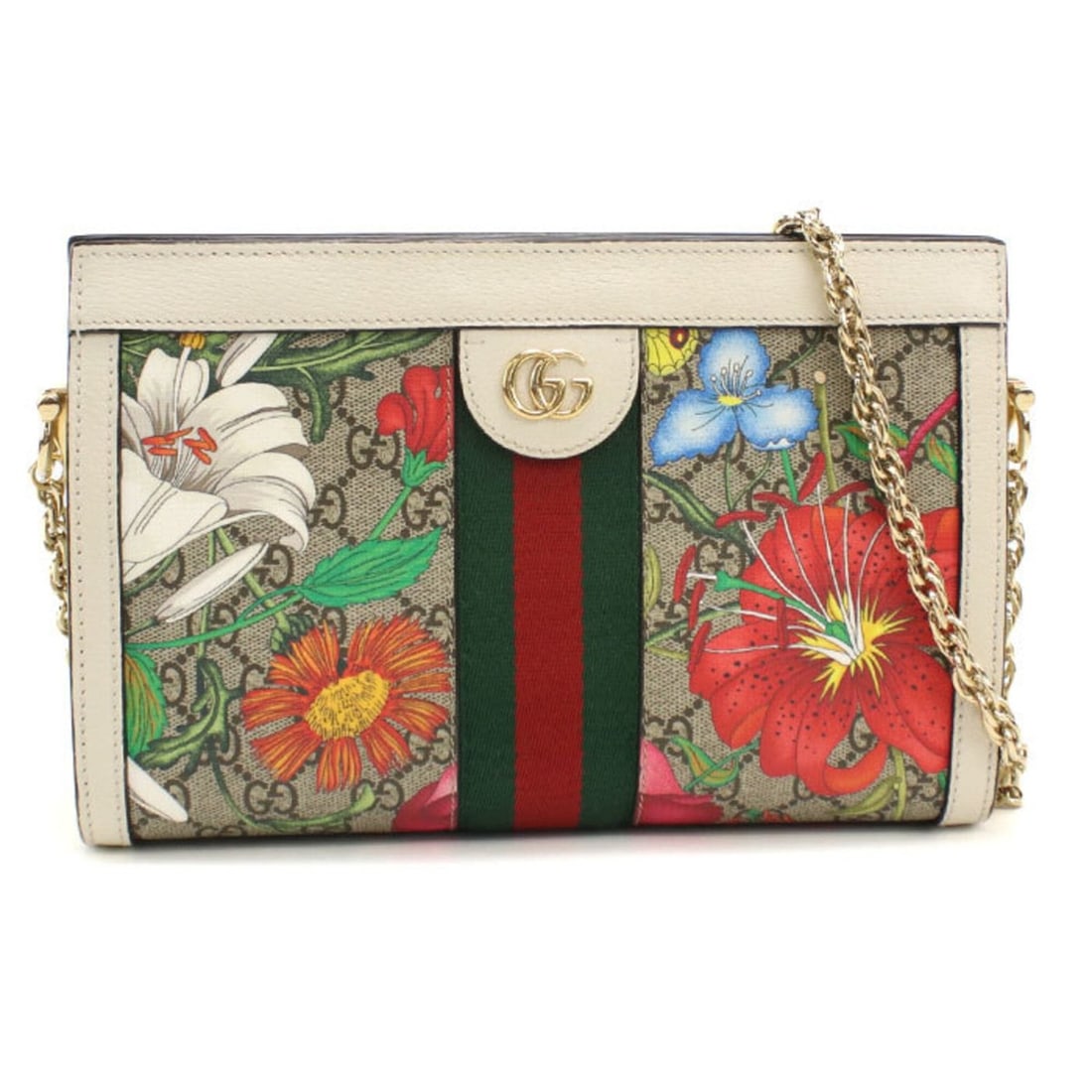 GUCCI Ophidia Chain Shoulder Bag 503877 (Women's, Beige): --- Catalog ---Category: SizeSize (HxWxD): 16cm x 25.5cm x 7.5cm / 6.29'' x 10.03'' x 2.95''Category: DesignType: Shoulder bagColor: BeigeGender: WomenMaterial: GG Supreme , Leather Hardware Color: Go