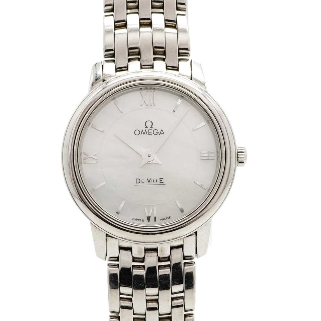 Omega De Ville 424.10.27.60.05.001 White Dial Women's Watch: --- Catalog ---Category: SizeWrist Size: 14cm / 5.51''Case Diameter: 27.4mm / 1.08''Category: DesignType: WristwatchGender: WomenColor (Dial): WhiteMaterial (Band): Stainless steelCategory: GeneralMPN