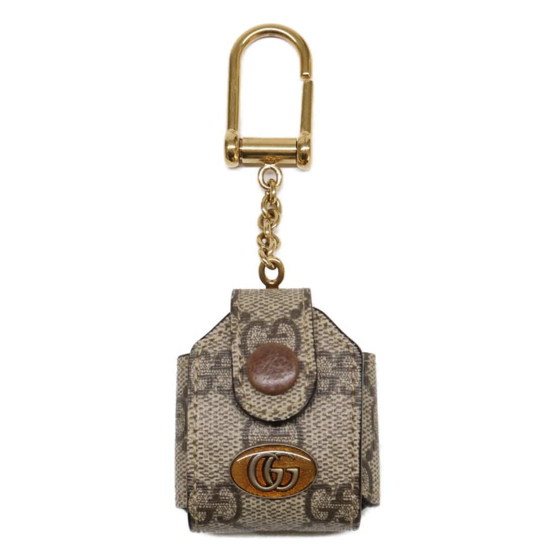 GUCCI 596720 GG Supreme AirPods Case Charm Beige Ebony: --- Catalog ---Category: DesignType: OthersColor: BeigeGender: WomenMaterial: Canvas Category: GeneralBrand: Gucci--- Item List ---Section: ConditionRanking: Rank A Used - A few traces of usage, some 