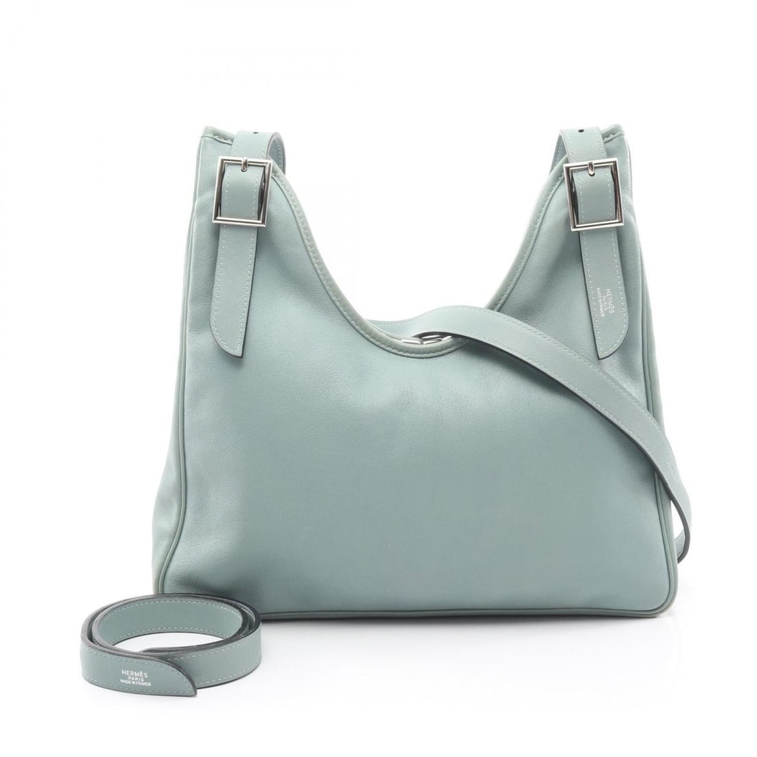 Hermes Masai Cut 32 Shoulder Bag/Handbag, Leather, Calfskin (Cowhide), Veau Swift, Women's, Green: --- Catalog ---Category: SizeSize (HxWxD): 19cm x 32cm x 7cm / 7.48'' x 12.59'' x 2.75''Category: DesignType: Handbag, Shoulder bagColor: GreenGender: WomenMaterial: Swift leather , Leather Leather/Fu
